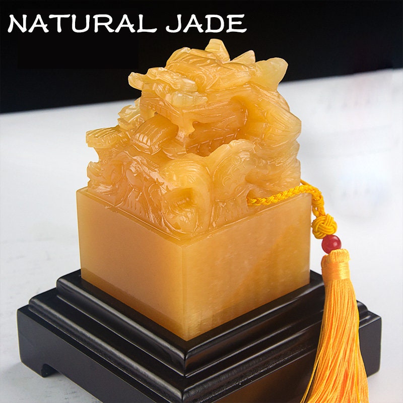 China Imperial jade seal，Chinese Dragon Name Seal, Personal Personalized  Chinese Chop Free Chinese Name Translation Seal.
