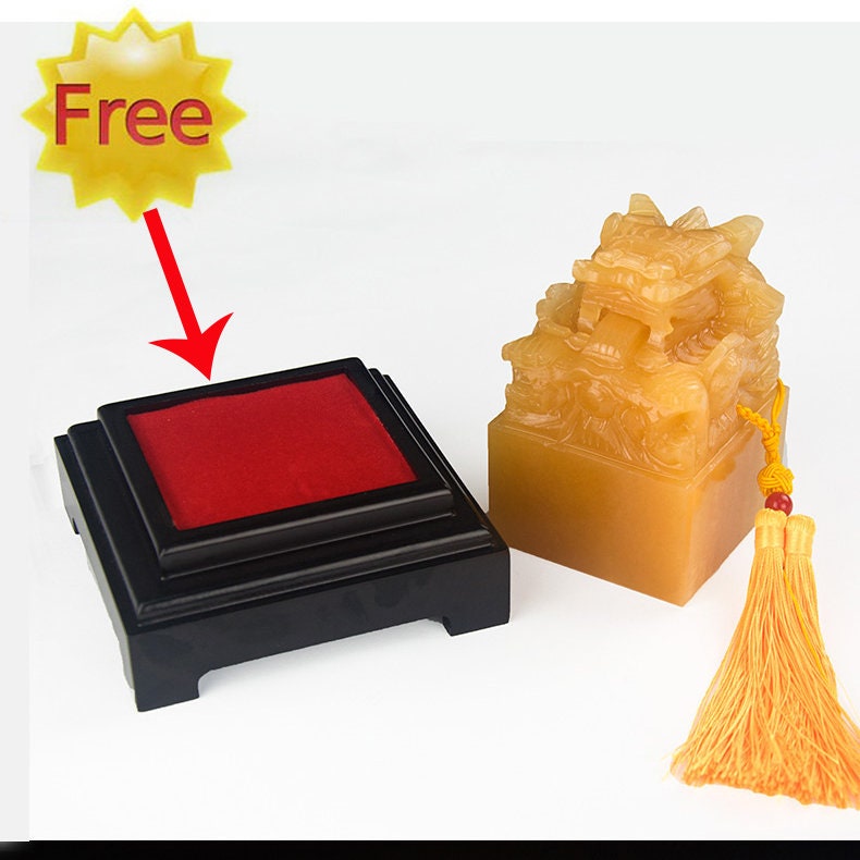China Imperial jade seal，Chinese Dragon Name Seal, Personal Personalized  Chinese Chop Free Chinese Name Translation Seal.