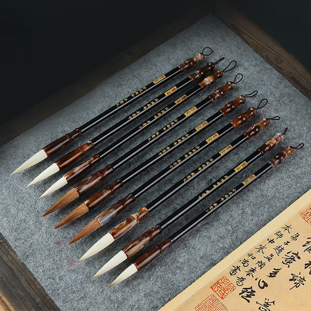 Writing Brush Chinese Calligraphy Brush Set Kanji Japanese Sumi Painting Drawing Brushes Set.（3pcs/set)