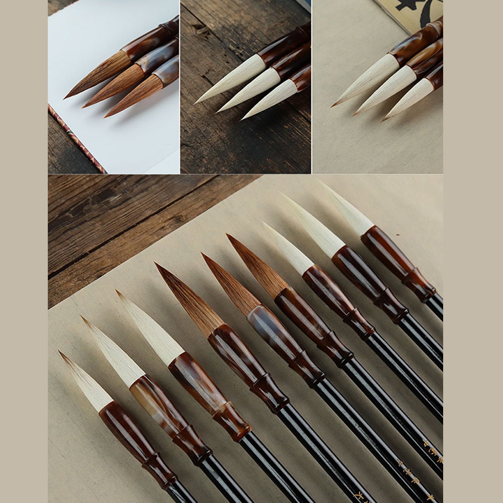 Writing Brush Chinese Calligraphy Brush Set Kanji Japanese Sumi Painting Drawing Brushes Set.（3pcs/set)
