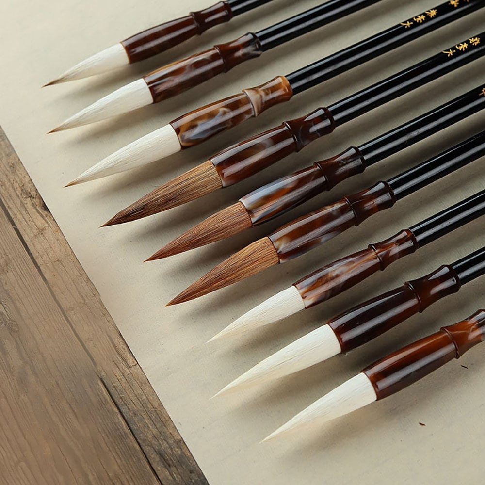 Writing Brush Chinese Calligraphy Brush Set Kanji Japanese Sumi Painting Drawing Brushes Set.（3pcs/set)