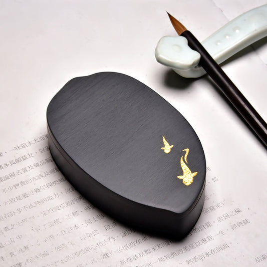Inkstone Chinese Calligraphy Inkwell with Cover Storage Inks for Calligraphy Practicing & Painting