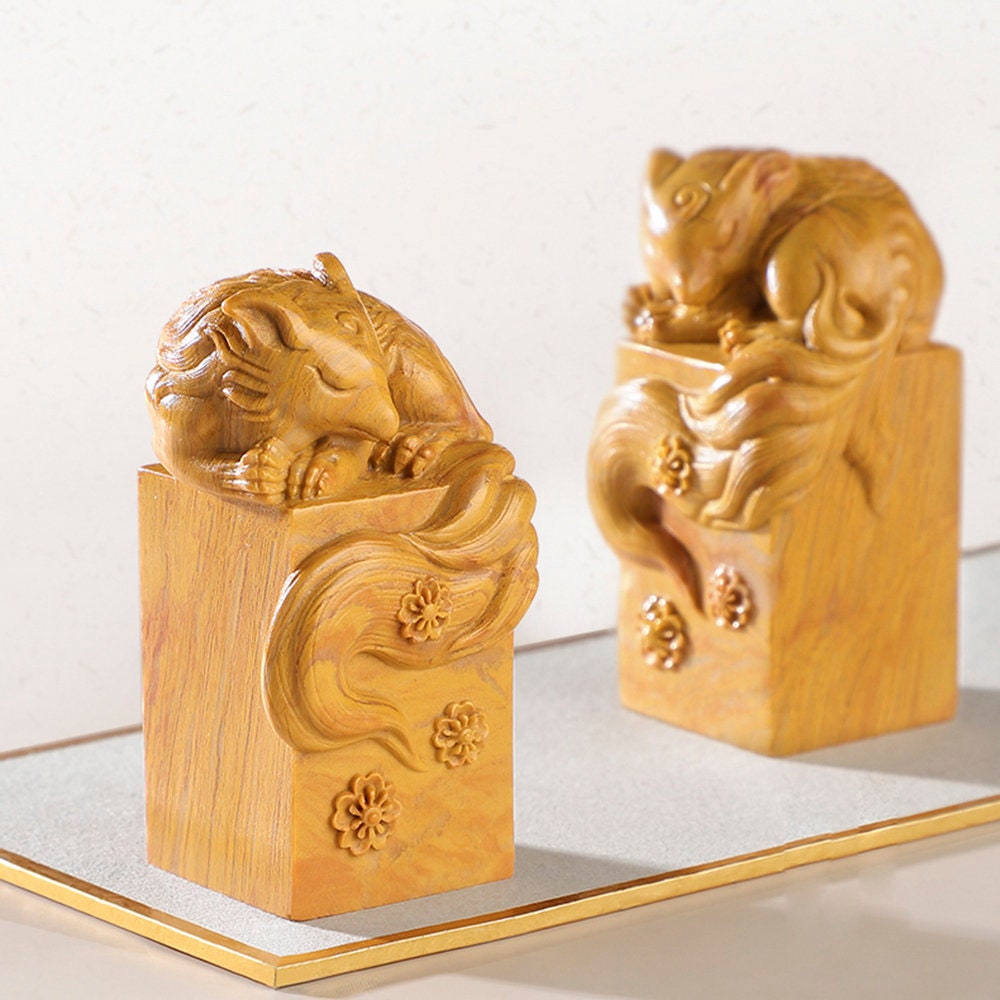 Customized Shenmu Stone Fox Seal, Personal Name Stamp,Custom Chinese Chop Free Chinese Name Translation Seal.