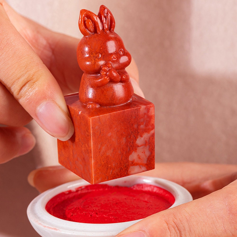 Chinese Lucky Rabbit Seal, Personal Name Stamp,Custom Chinese Chop Free Chinese Name Translation Seal.