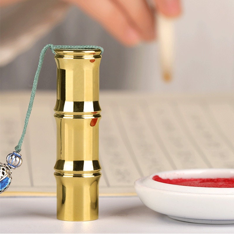 Chinese Customized Copper Name Stamp，Personal Calligraphy Chapter Stamps Portable Retro  Chop Decoration.