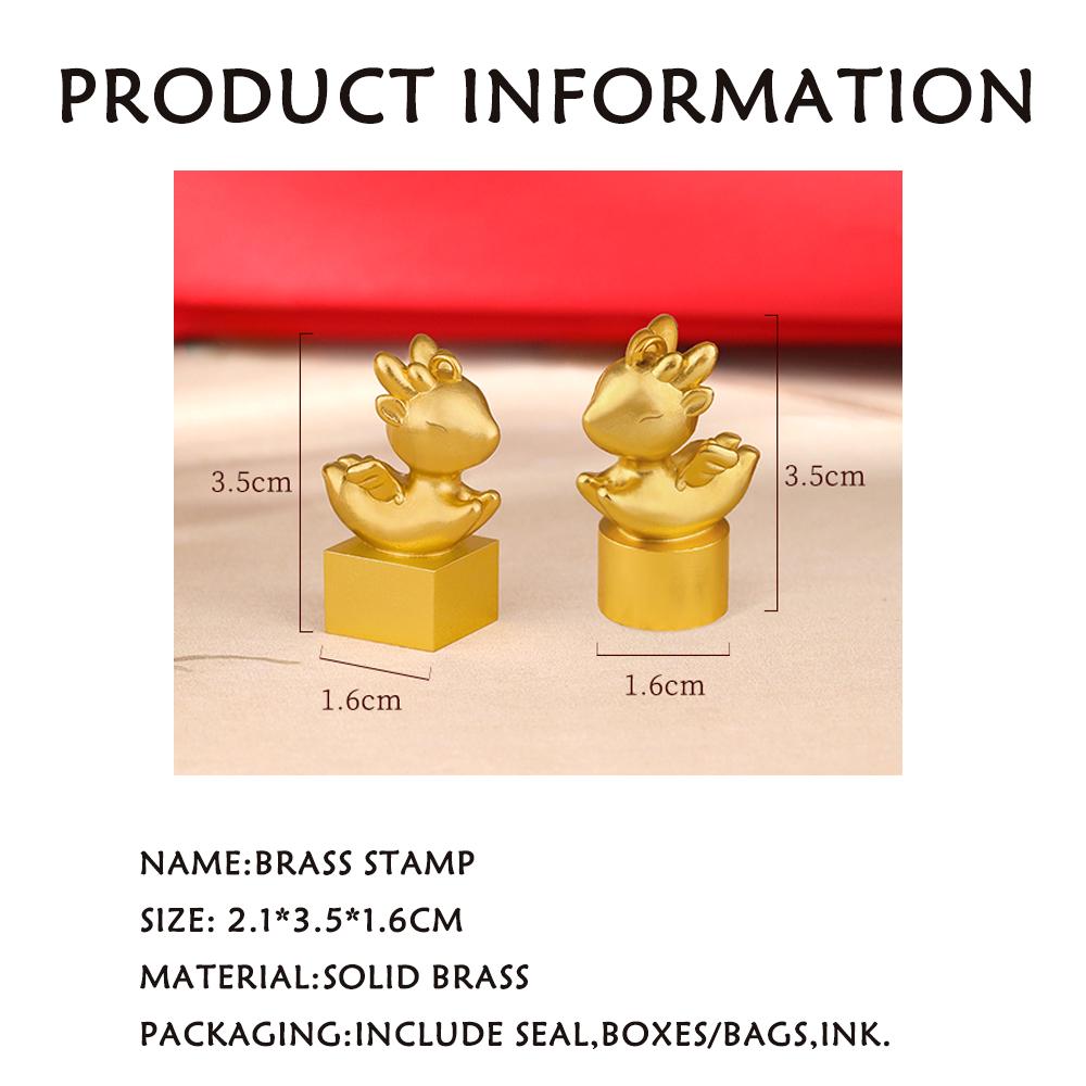 Custom Brass Fawn Stamps,Personal Calligraphy Chapter Stamps Portable Retro  Chop Decoration.