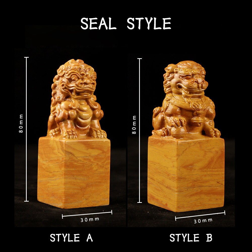 Custom engraved stone lion seals,Personal Name Stamp,Custom Chinese Chop Free Chinese Name Translation Seal.