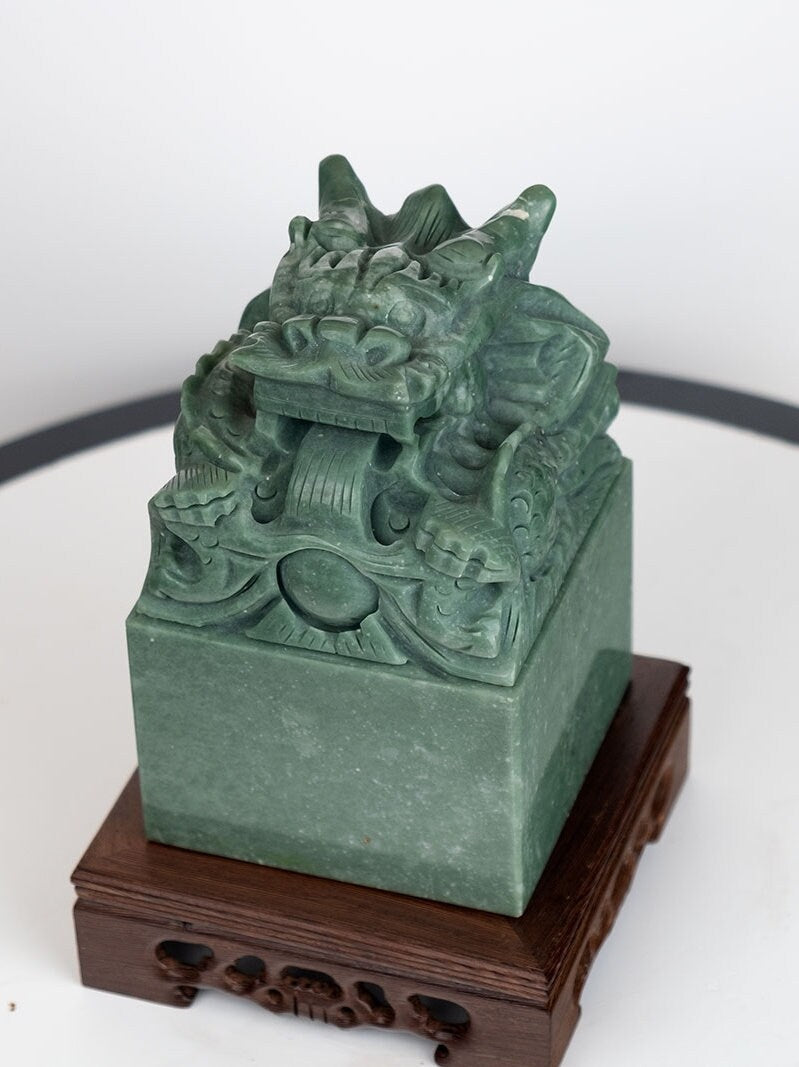 Customized Green Jade Seal, Personal Name Stamp,Custom Chinese Chop Free Chinese Name Translation Seal.