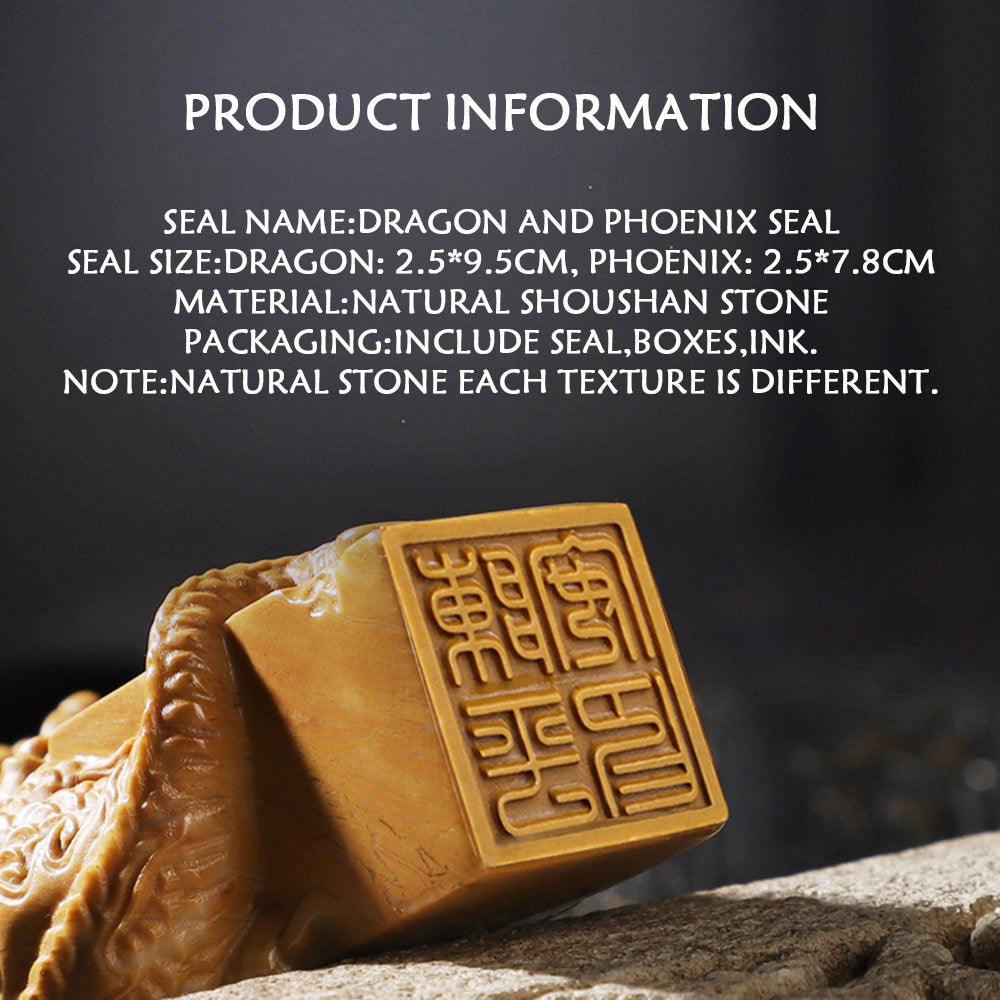 Custom Chinese Dragon and Phoenix Seal,Personal Name Stamp,Traditional Chinese hand-carved seals.