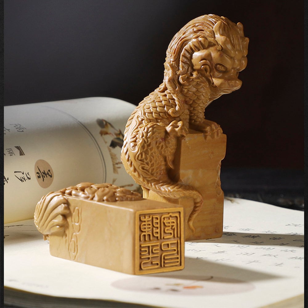 Custom Chinese Dragon and Phoenix Seal,Personal Name Stamp,Traditional Chinese hand-carved seals.