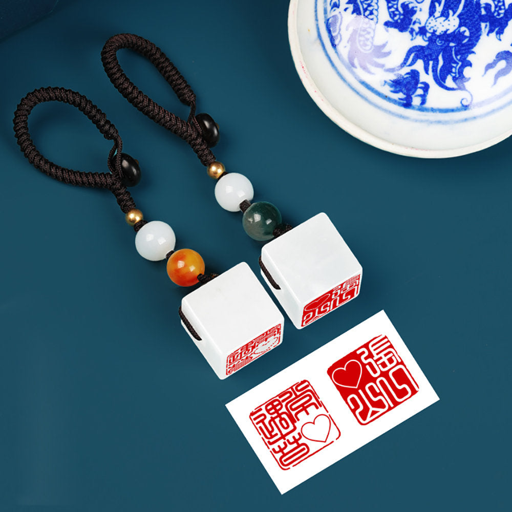 Customised Natural White Jade Stone Seals,Personal Name Stamp,Custom Chinese Chop Free Chinese Name Translation Seal.