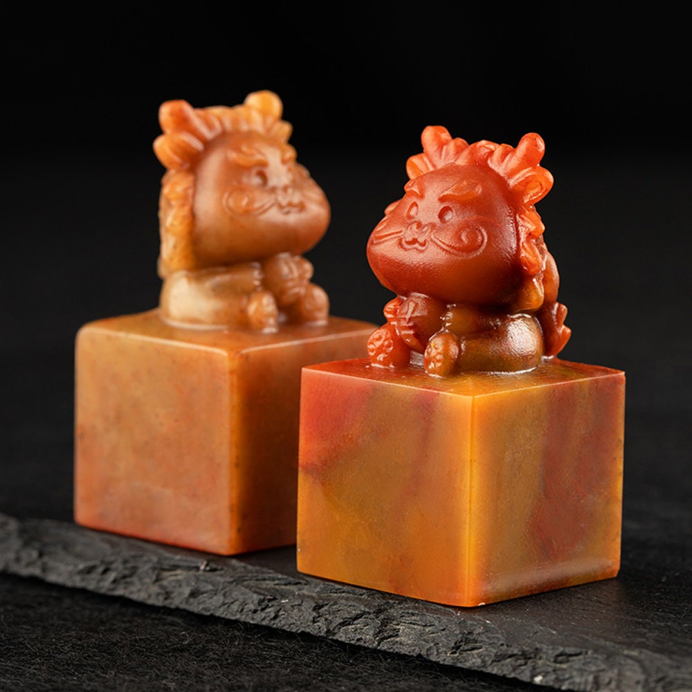 Shoushan Stone Dragon Seal,Personal Name Stamp,Custom Chinese Chop Free Chinese Name Translation Seal.