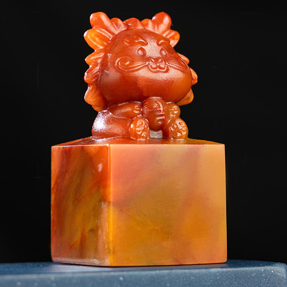 Shoushan Stone Dragon Seal,Personal Name Stamp,Custom Chinese Chop Free Chinese Name Translation Seal.