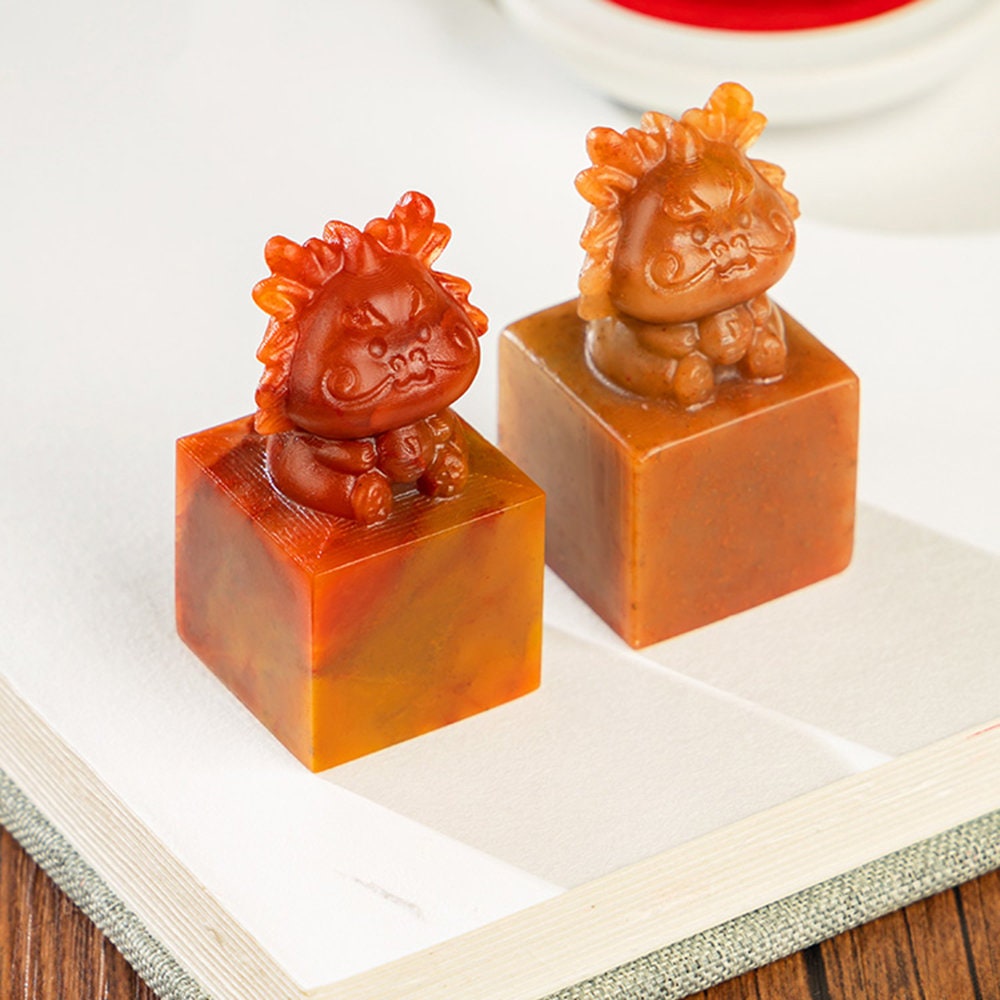 Shoushan Stone Dragon Seal,Personal Name Stamp,Custom Chinese Chop Free Chinese Name Translation Seal.