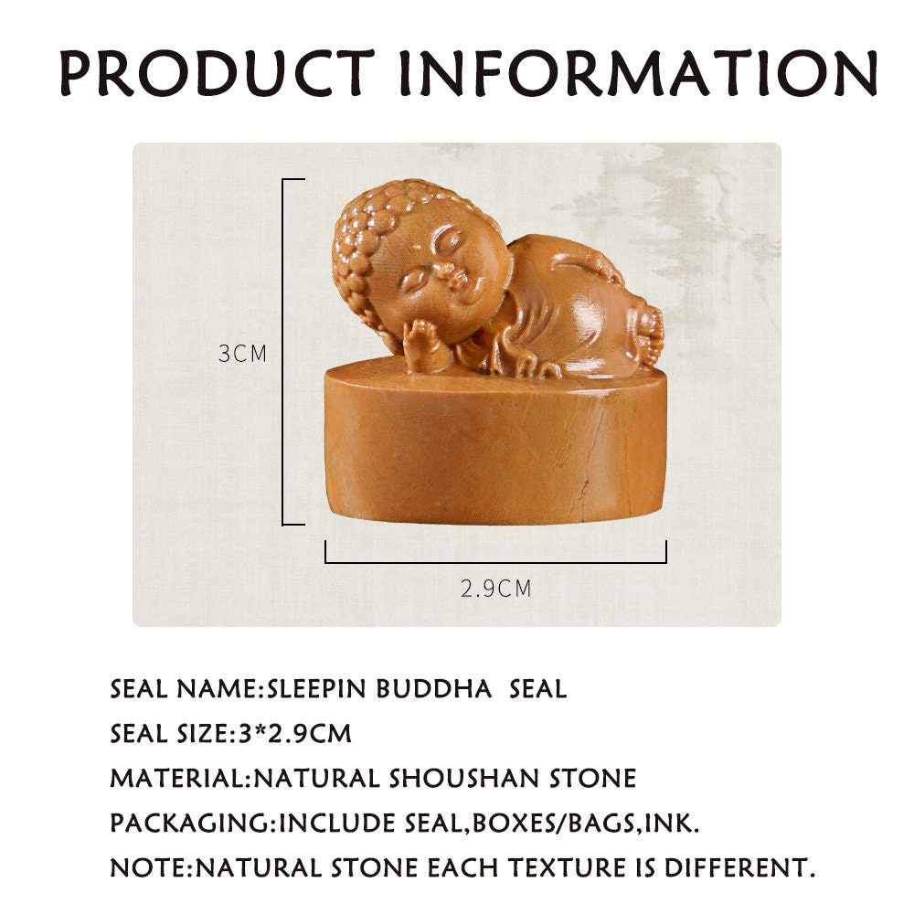 Sleeping Buddha Seal,Personal Name Stamp,Custom Chinese Chop Free Chinese Name Translation Seal.