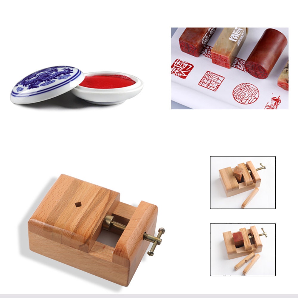 Stone Seal Engraving Kit/Stone Carving Set/Stone Engraving Tools with Clamp Stone Carving Chisel Set.