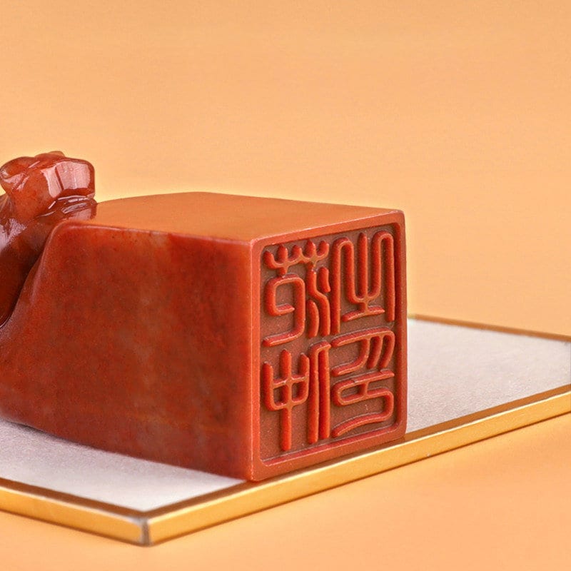 Customized Shoushan Stone Cow Head Seal, Chinese Chops, Martial Arts Stamps.