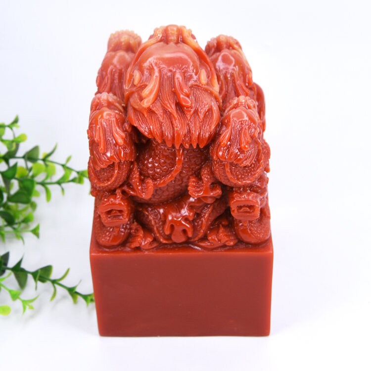 Customized Large Nine Dragon Seal Jade Seal, Chinese Chops, Martial Arts Stamps.