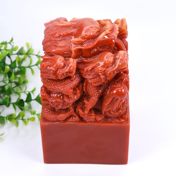 Customized Large Nine Dragon Seal Jade Seal, Chinese Chops, Martial Arts Stamps.